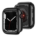 For Apple Watch Series 9 8 7 45mm / SE3 / SE2 / SE1 /  6 / 5 / 4 44mm / 3 2 1 42mm TPU Watch Cover Electroplated Hollow Frame - Black - 5