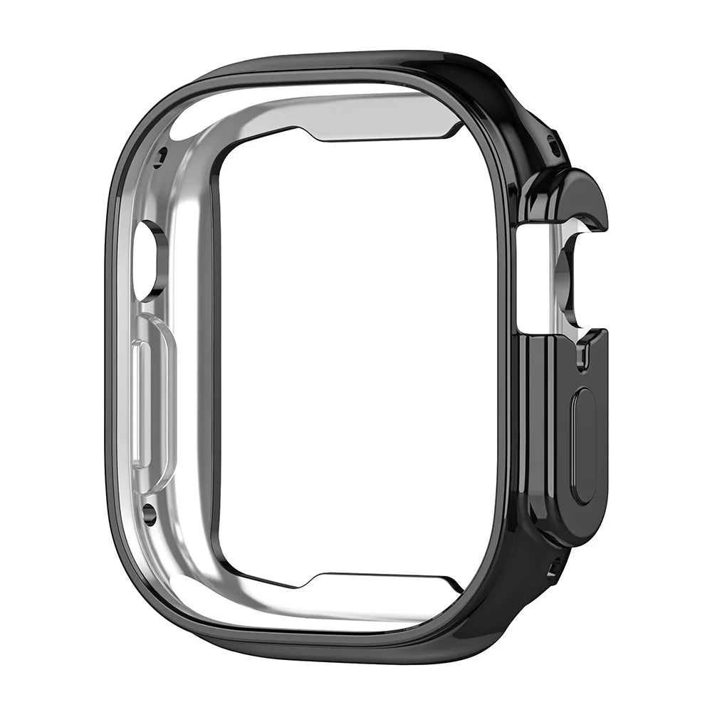 For Apple Watch Ultra 3 / Ultra 2 / Ultra 49mm Electroplating TPU Watch Case Hollow Anti-Drop Frame - Black - 2