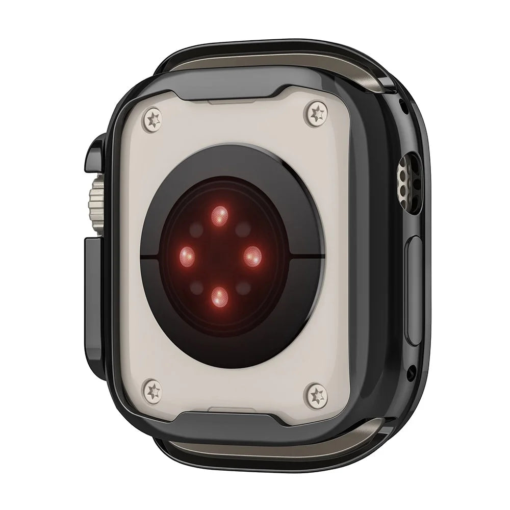 For Apple Watch Ultra 3 / Ultra 2 / Ultra 49mm Electroplating TPU Watch Case Hollow Anti-Drop Frame - Black - 3