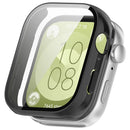 For Huawei Watch Fit 3 Watch Case PC Frame with Tempered Glass Screen Protector - Black - 1