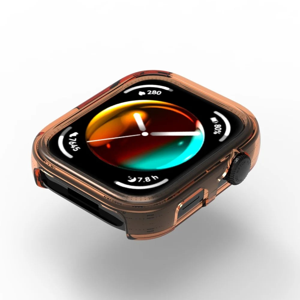 For Huawei Watch Fit 3 Case Half Cover TPU Protective Watch Frame - Transparent Orange - 2