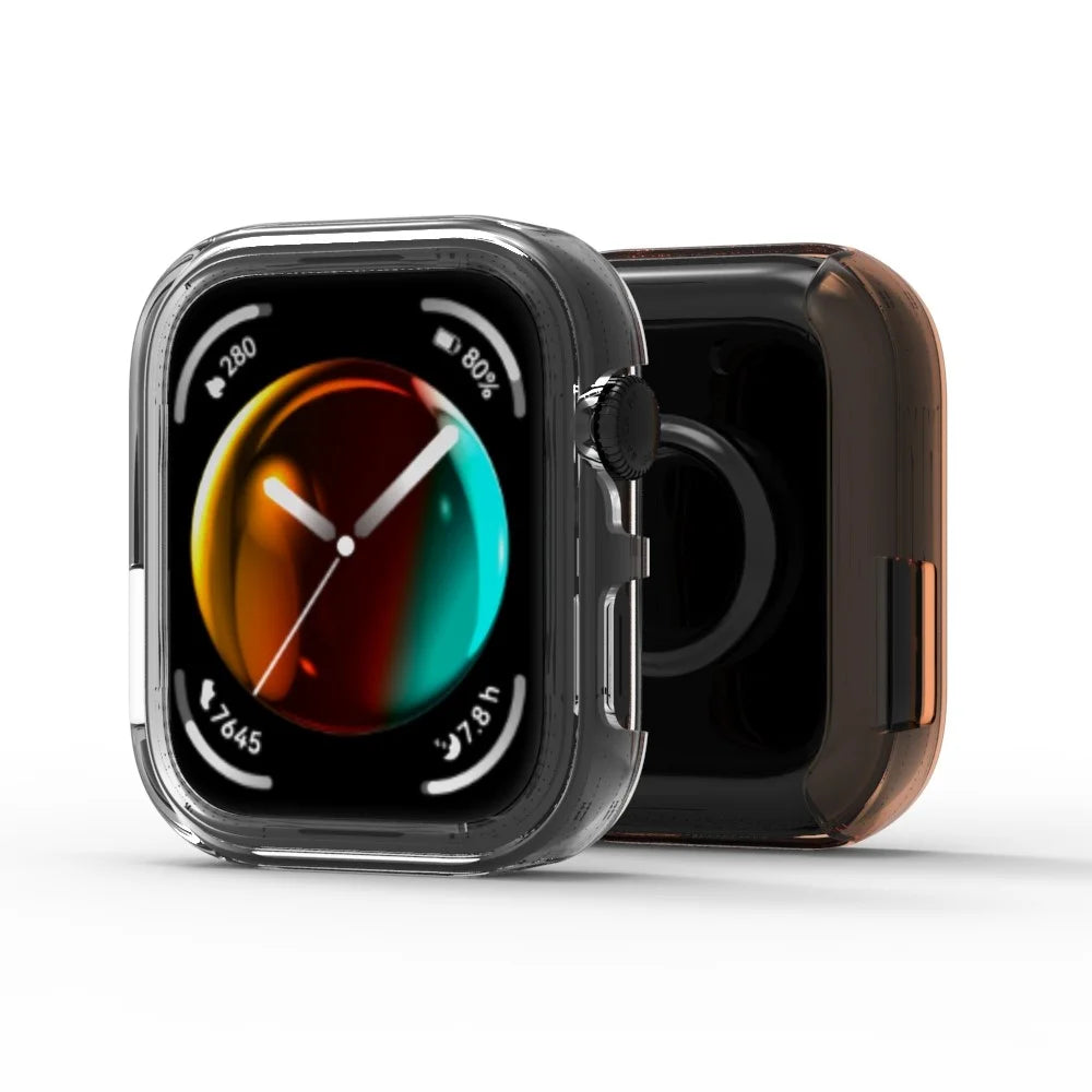 For Huawei Watch Fit 3 Case Half Cover TPU Protective Watch Frame - Transparent Orange - 3
