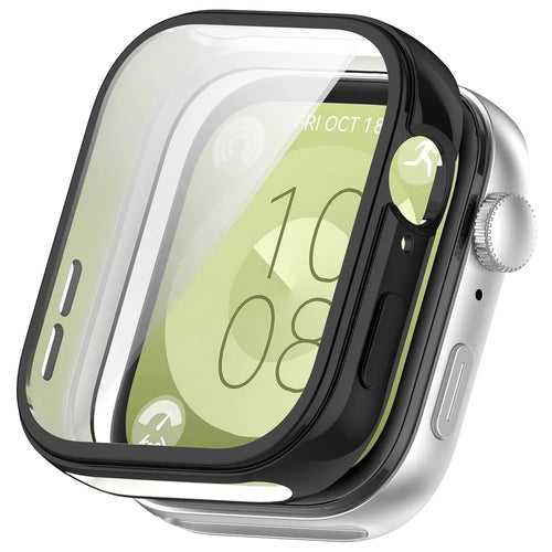 For Huawei Watch Fit 3 Case Electroplating TPU Full Protection Watch Cover - Black - 1