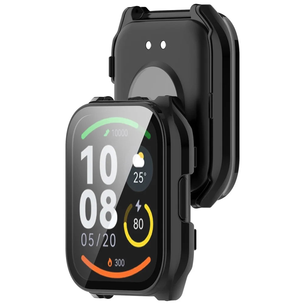 For Haylou Smart Watch 2 Pro (LS02 Pro) PC Protective Watch Case with Tempered Glass Screen Protector - Black - 6