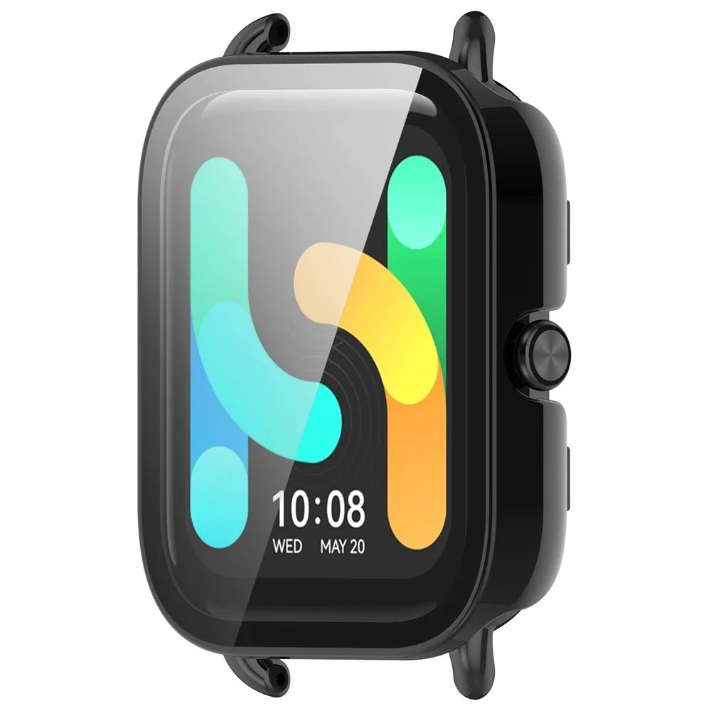 For Haylou GST Lite(LS13) / (LS09B) PC Case Protective Watch Cover with Tempered Glass Screen Protector - Black - 5