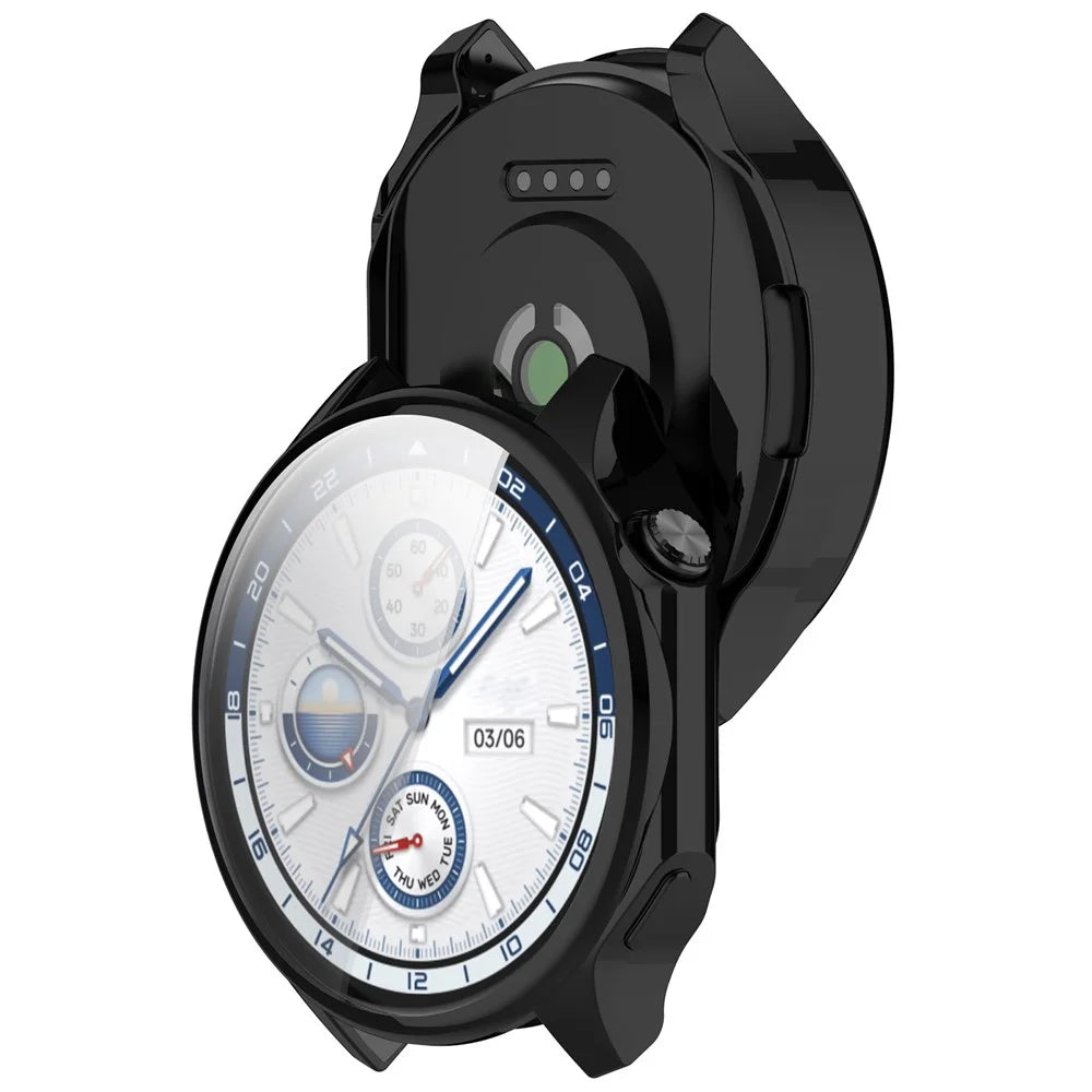 For Oppo Watch X / OnePlus Watch 2 Case Full Coverage Electroplating TPU Watch Cover - Black - 6