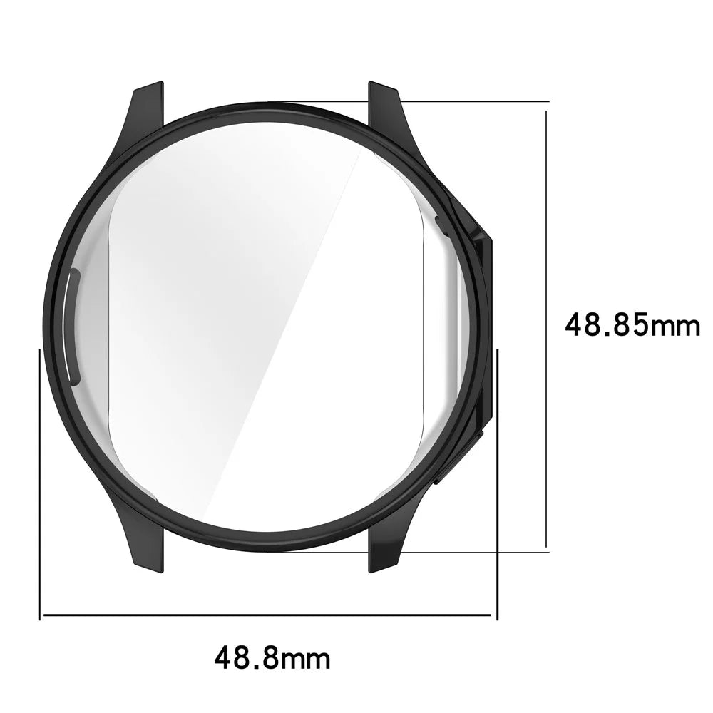 For Oppo Watch X / OnePlus Watch 2 Case Full Coverage Electroplating TPU Watch Cover - Black - 7