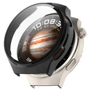 For Huawei Watch 4 Pro Space Edition Smartwatch PC Frame Case with Curved Tempered Glass Screen Film - Black - 1