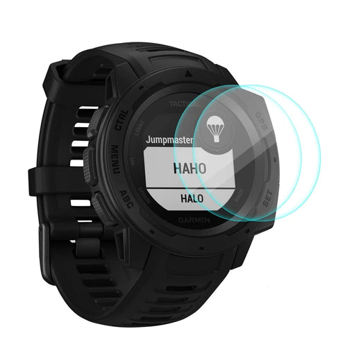 HAT PRINCE 2Pcs/Pack 0.2mm Tempered Glass Screen Films 9H 2.15D for Garmin Instinct / Instinct Tactical / Instinct Tide - 1
