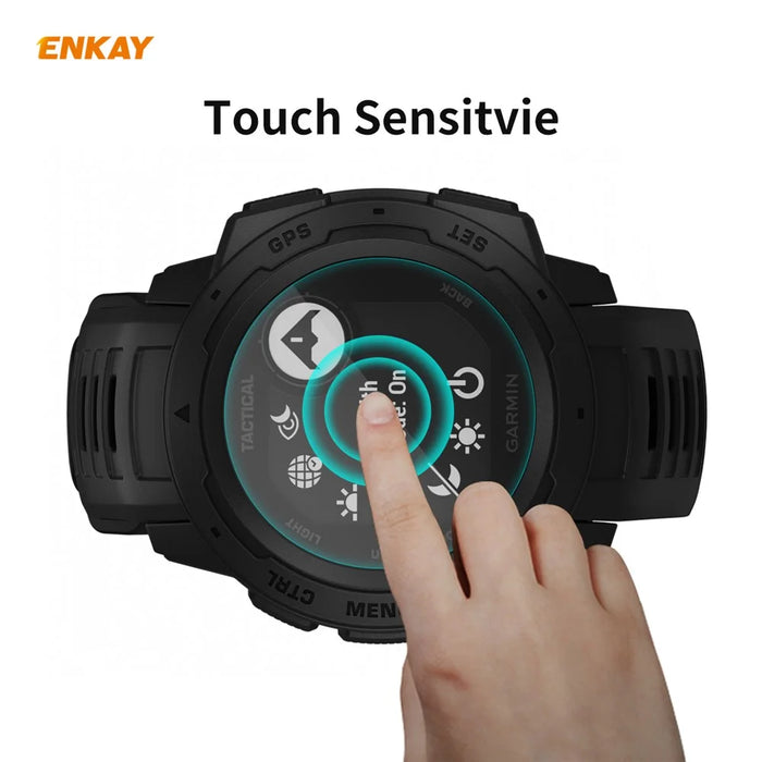 HAT PRINCE 2Pcs/Pack 0.2mm Tempered Glass Screen Films 9H 2.15D for Garmin Instinct / Instinct Tactical / Instinct Tide - 3
