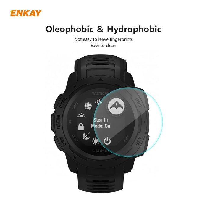 HAT PRINCE 2Pcs/Pack 0.2mm Tempered Glass Screen Films 9H 2.15D for Garmin Instinct / Instinct Tactical / Instinct Tide - 4