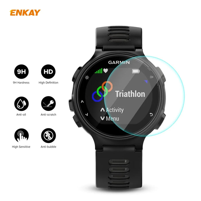 HAT PRINCE 2Pcs/Pack 0.2mm 9H 2.15D Tempered Glass Screen Films for Garmin Forerunner 735 / 735XT - 2