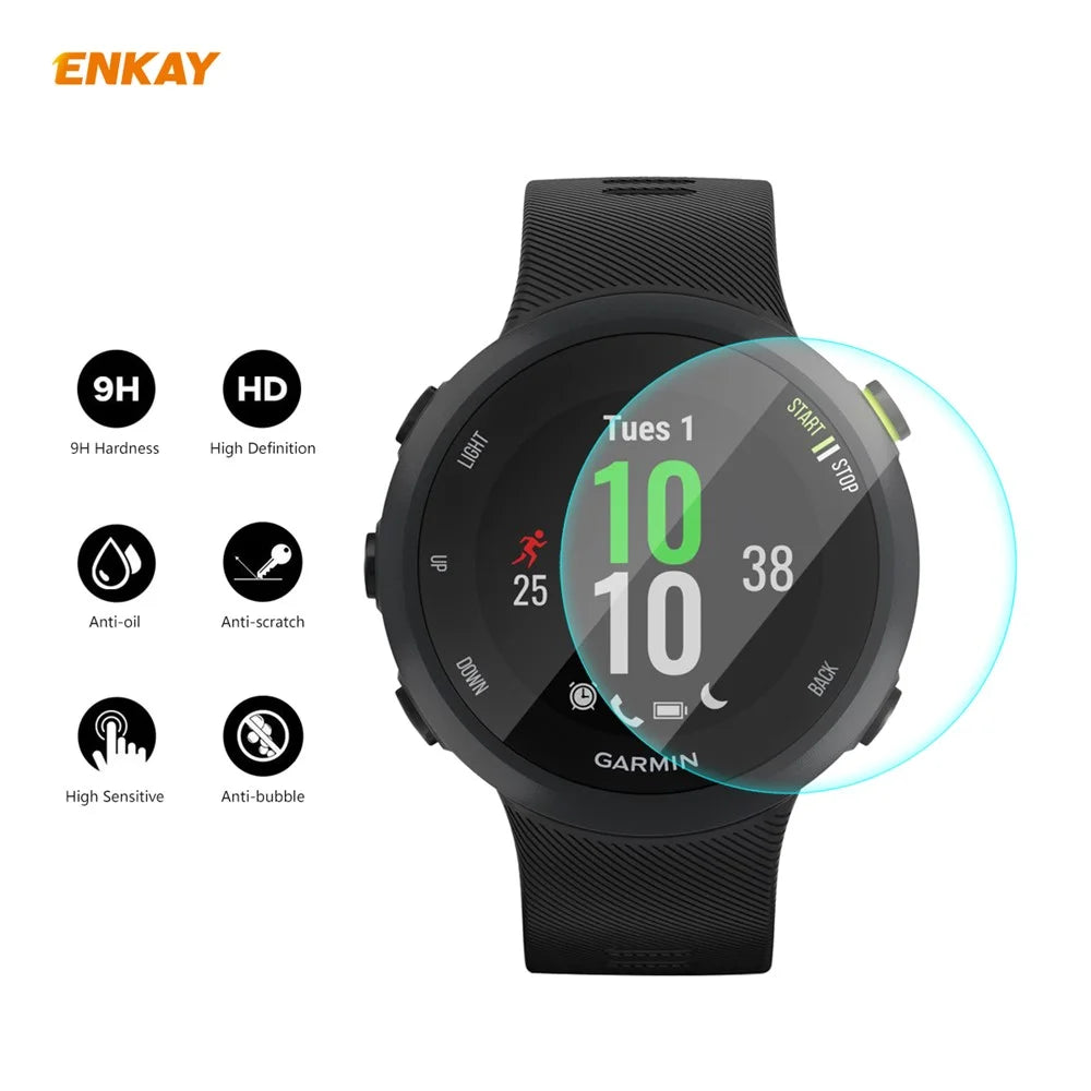 HAT PRINCE 2Pcs/Pack 0.2mm 9H 2.15D Tempered Glass Screen Protectors for Garmin Forerunner 45 / 45S - 2