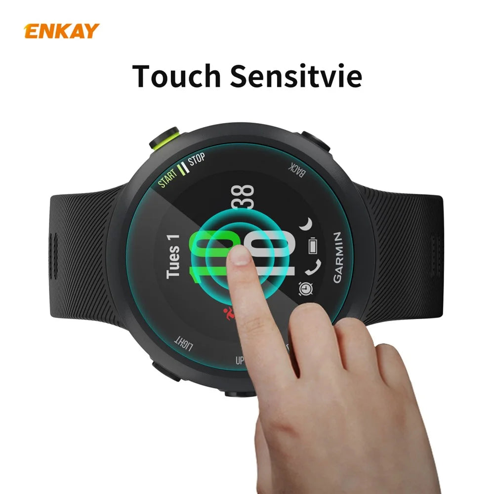 HAT PRINCE 2Pcs/Pack 0.2mm 9H 2.15D Tempered Glass Screen Protectors for Garmin Forerunner 45 / 45S - 3