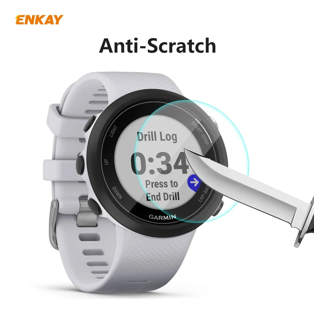ENKAY HAT PRINCE 0.2mm Tempered Glass Screen Film 9H 2.15D for Garmin Swim 2 - 5