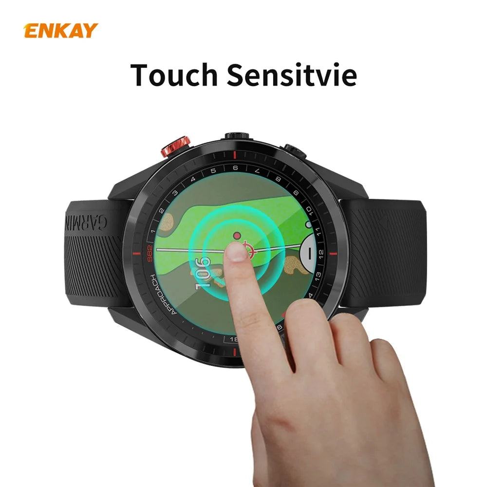 ENKAY 2Pcs/Pack 0.2mm 9H 2.15D Tempered Glass Screen Films for Garmin Approach S62 - 3