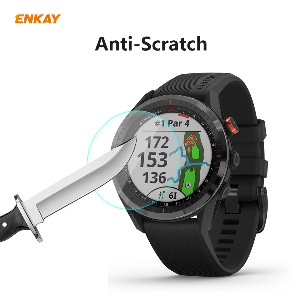 ENKAY 2Pcs/Pack 0.2mm 9H 2.15D Tempered Glass Screen Films for Garmin Approach S62 - 5