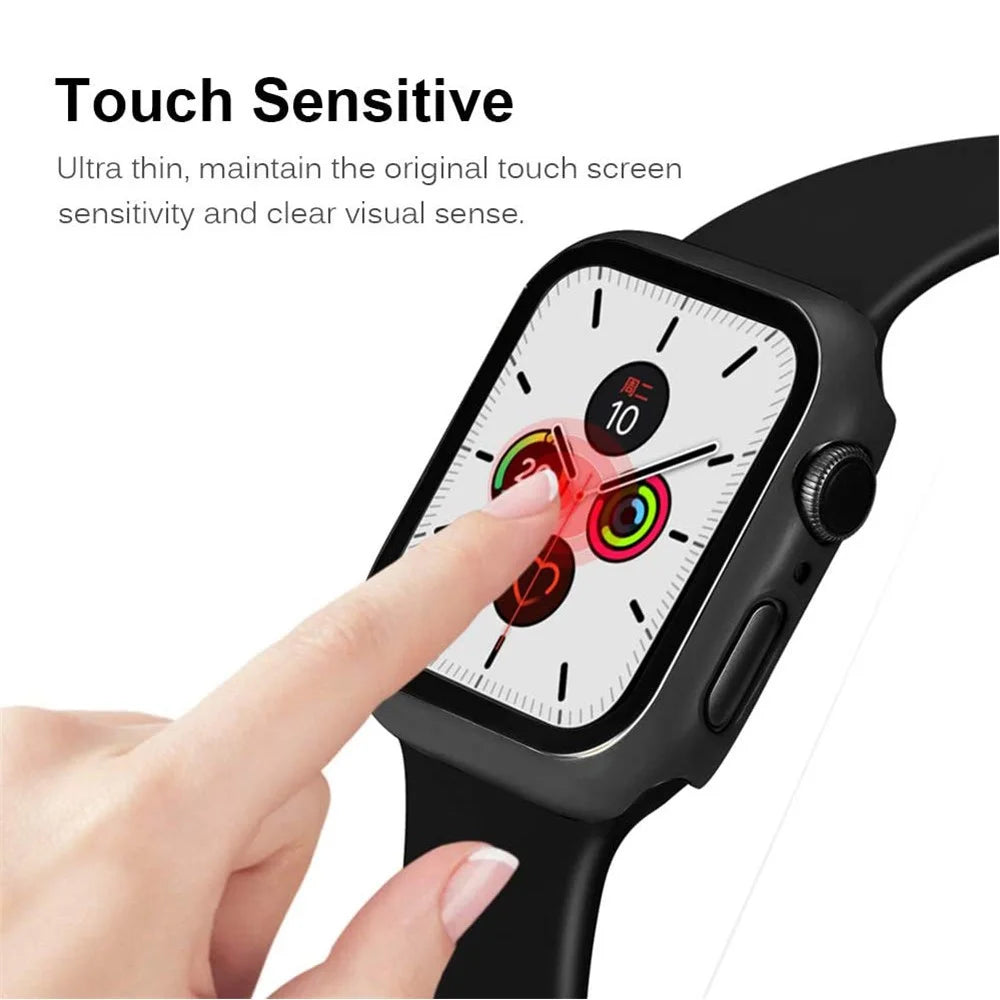 Frame PC + Tempered Glass Protector Watch Case for Apple Watch Series 3 / 2 / 1 38mm - Black - 6