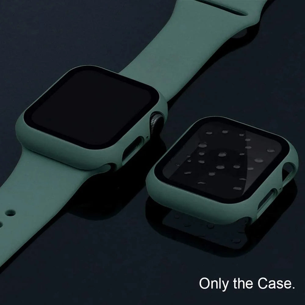 Matte Frame PC + Tempered Glass Anti-scratch Screen Protector Watch Case for Apple Watch Series 4 40mm - Dark Green - 2
