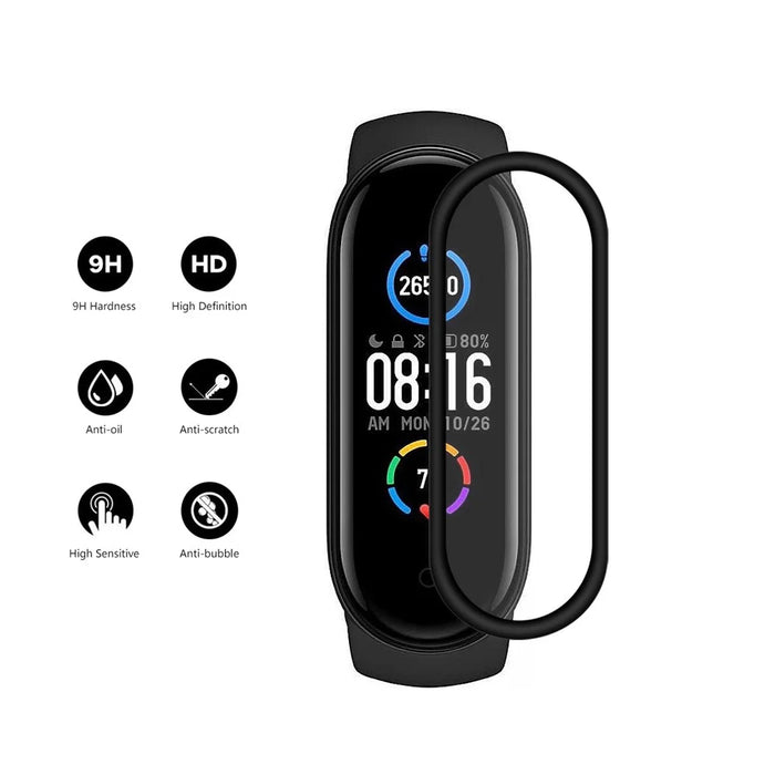 ENKAY HAT PRINCE 2Pcs Curved Edge PC + PMMA Screen Protector Full Glue for Xiaomi Mi Band 5 / 6 Complete Covering - 2
