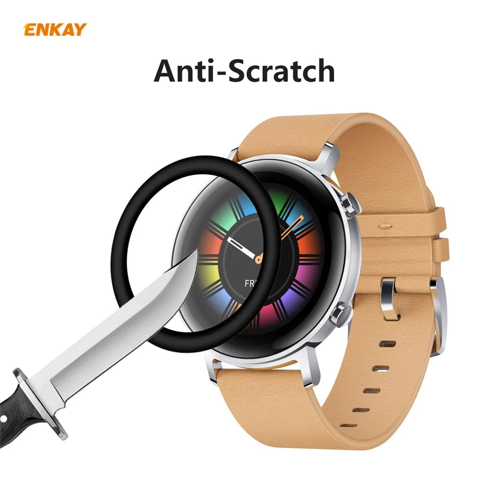 2Pcs/Set ENKAY HAT PRINCE 3D PC Edge + PMMA Full Screen Protective Film for Huawei Watch GT 2 42mm - 4