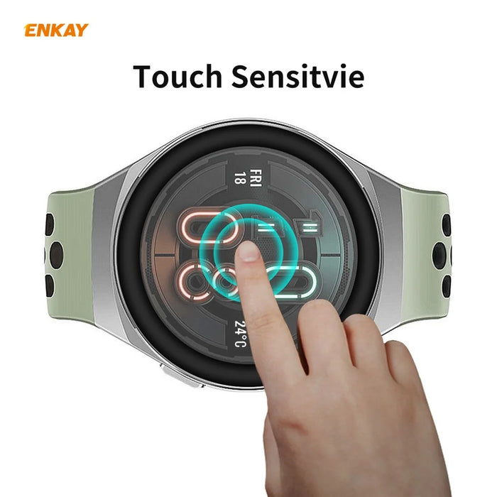 2Pcs/Set ENKAY HAT PRINCE 3D PC Edge + PMMA Full Screen Protector for Huawei Watch GT 2e 46mm - Without Scale - 3