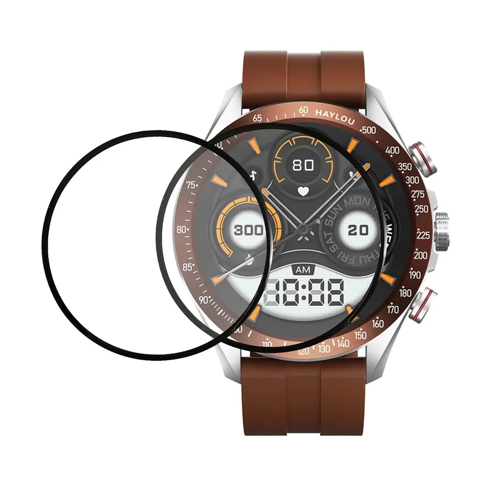 2Pcs / Pack For Haylou Solar Pro Screen Protector PMMA Ultra Clear Watch Film (Black Edge) - 1