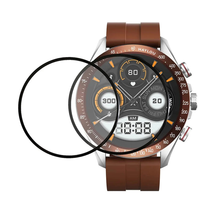 2Pcs / Pack For Haylou Solar Pro Screen Protector PMMA Ultra Clear Watch Film (Black Edge) - 1