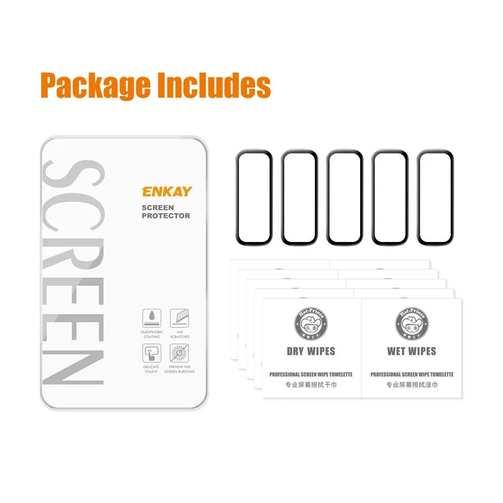 ENKAY HAT PRINCE 5Pcs For Samsung Galaxy Fit2 PMMA Screen Protector+PC Edge 3D Curved Watch Film - 6