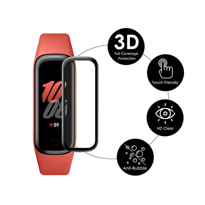 ENKAY HAT PRINCE 10Pcs For Samsung Galaxy Fit2 Screen Protector PC Curved Edge + PMMA Watch Film - 2