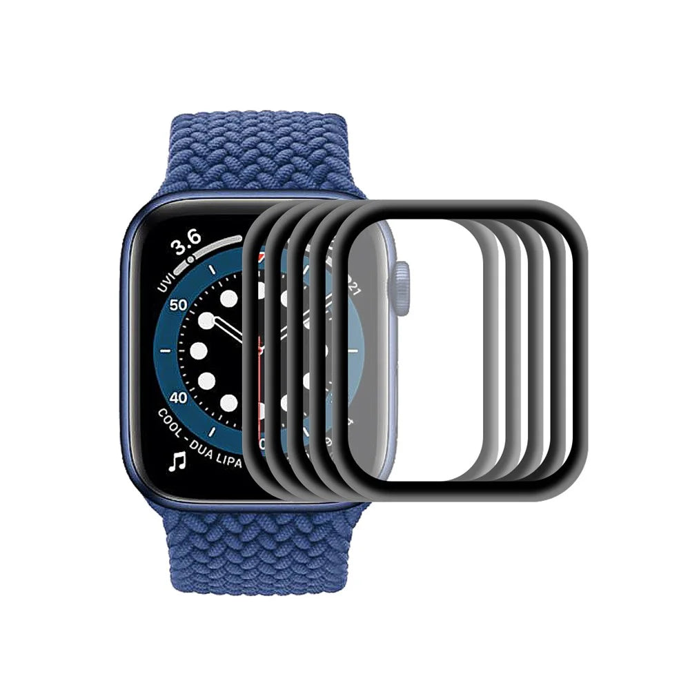 HAT PRINCE 5Pcs / Set 0.2mm 9H Full Covering 3D Aluminum Alloy Edge Tempered Glass Screen Protector for Apple Watch Series SE3 / SE2 / SE1 / 6 / 5 / 4 40mm - 1