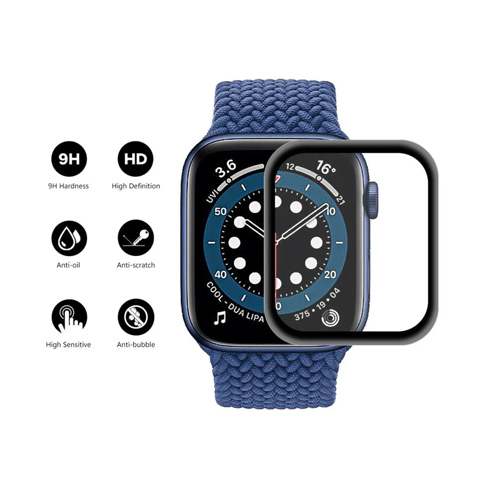 HAT PRINCE 5Pcs / Set 0.2mm 9H Full Covering 3D Aluminum Alloy Edge Tempered Glass Screen Protector for Apple Watch Series SE3 / SE2 / SE1 / 6 / 5 / 4 40mm - 2