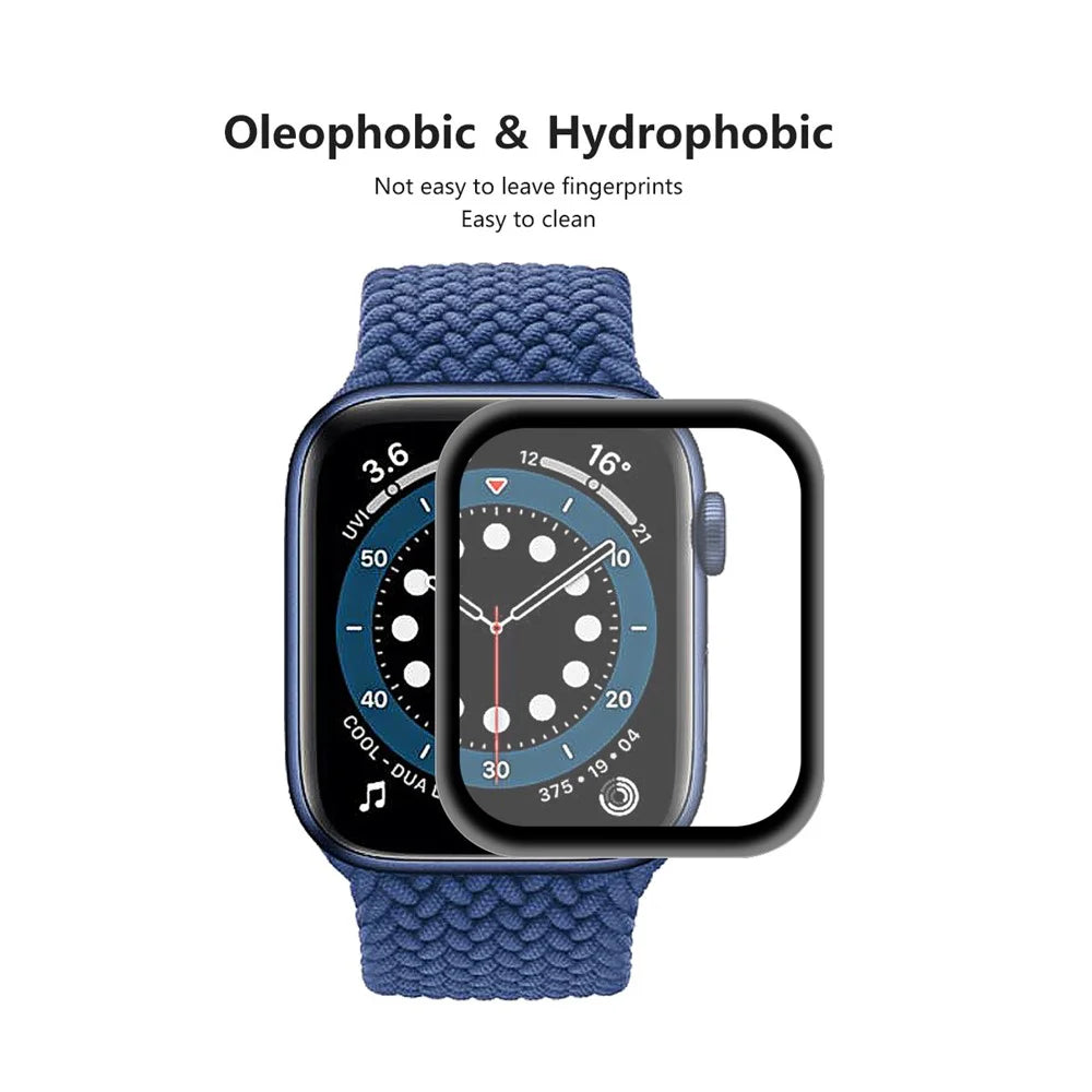 HAT PRINCE 5Pcs / Set 0.2mm 9H Full Covering 3D Aluminum Alloy Edge Tempered Glass Screen Protector for Apple Watch Series SE3 / SE2 / SE1 / 6 / 5 / 4 40mm - 4