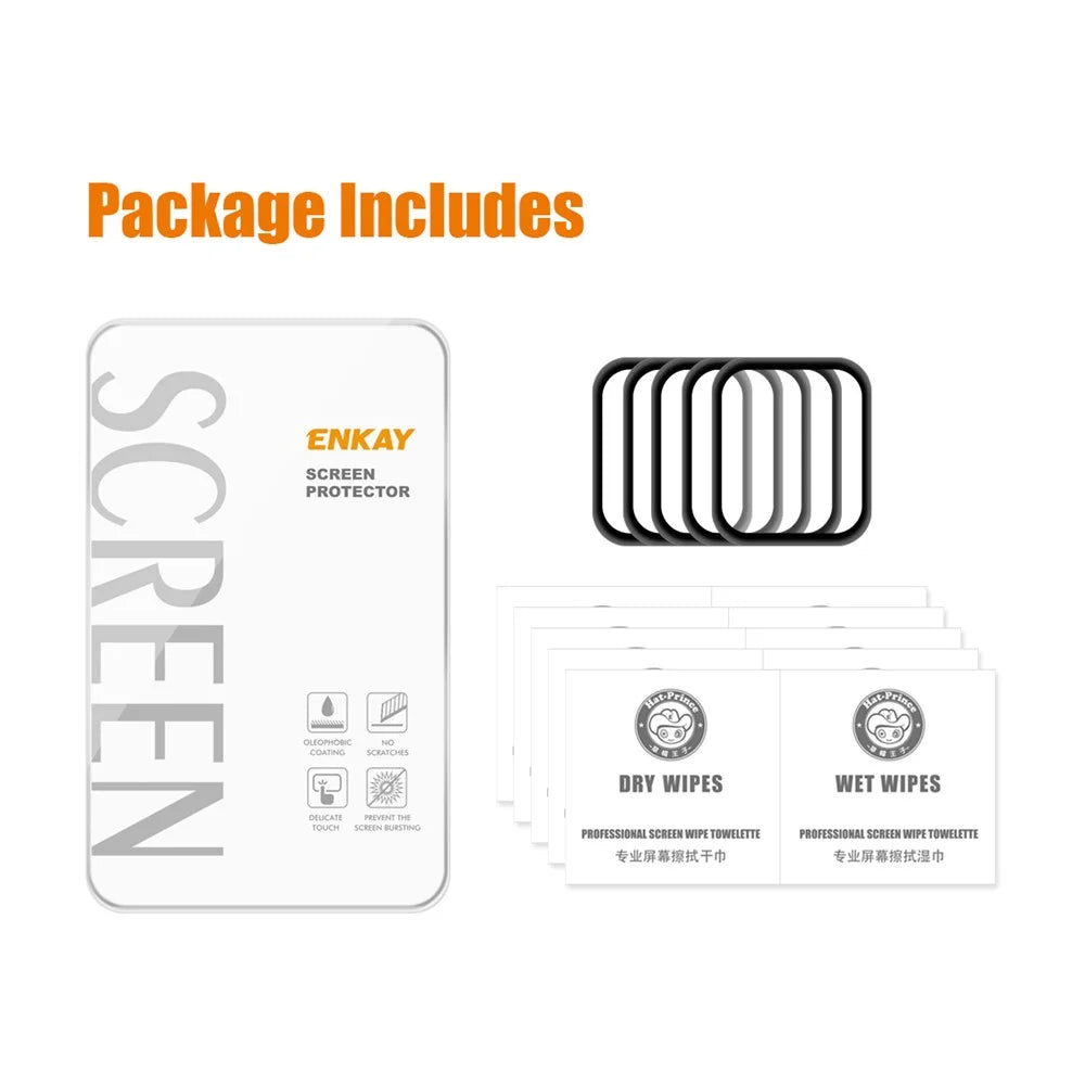 HAT PRINCE 5Pcs / Set 0.2mm 9H Full Covering 3D Aluminum Alloy Edge Tempered Glass Screen Protector for Apple Watch Series SE3 / SE2 / SE1 / 6 / 5 / 4 40mm - 6