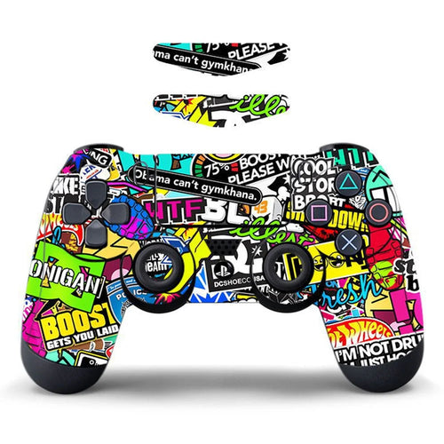 DATA FROG For Sony PS4 / PS4 Slim Game Controller Decal Removable PVC Sticker - Graffiti - 1