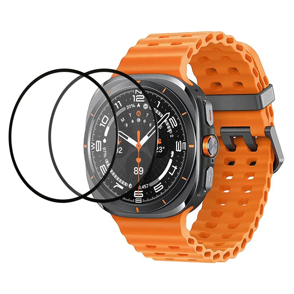 2Pcs / Pack For Samsung Galaxy Watch Ultra (2025) 47mm / Ultra 47mm PMMA Watch Screen Protector HD Clear (Black Edge) - 1