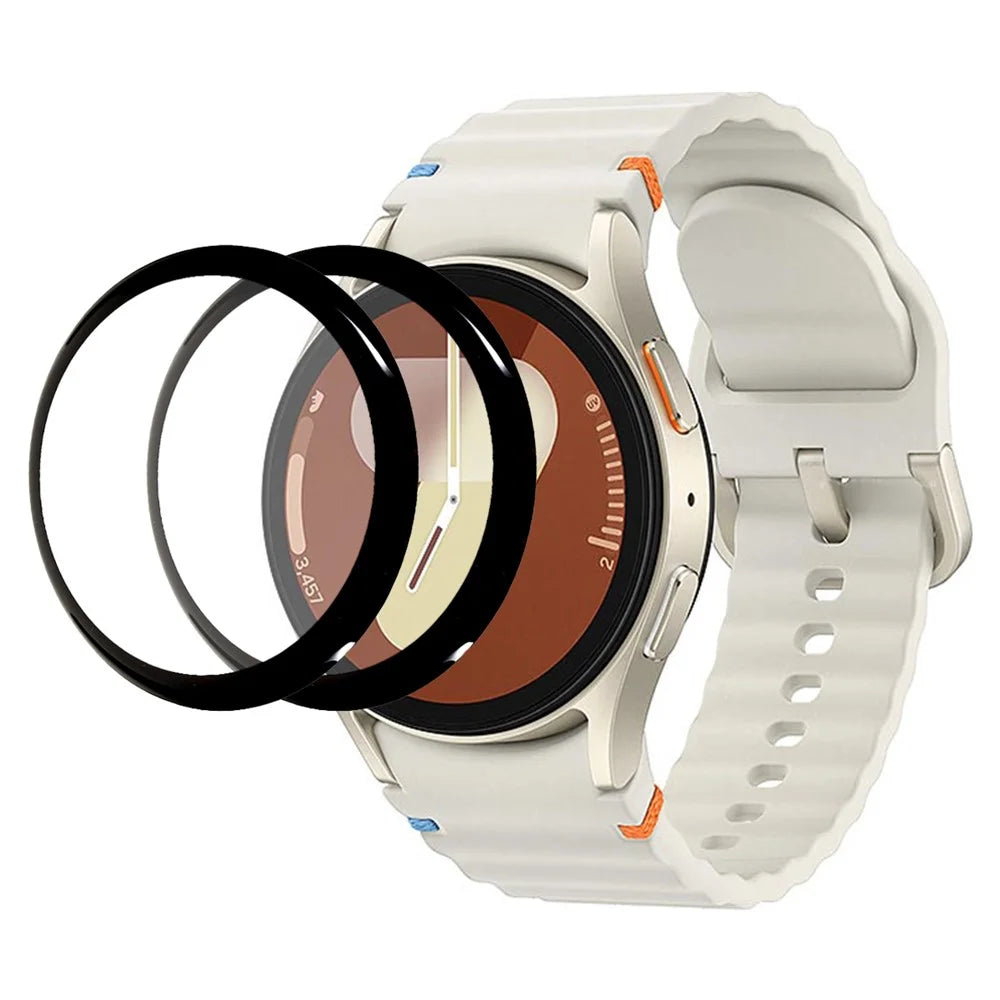 2Pcs / Pack For Samsung Galaxy Watch7 40mm PMMA Screen Protector Ultra Clear Watch Film (Black Edge) - 1