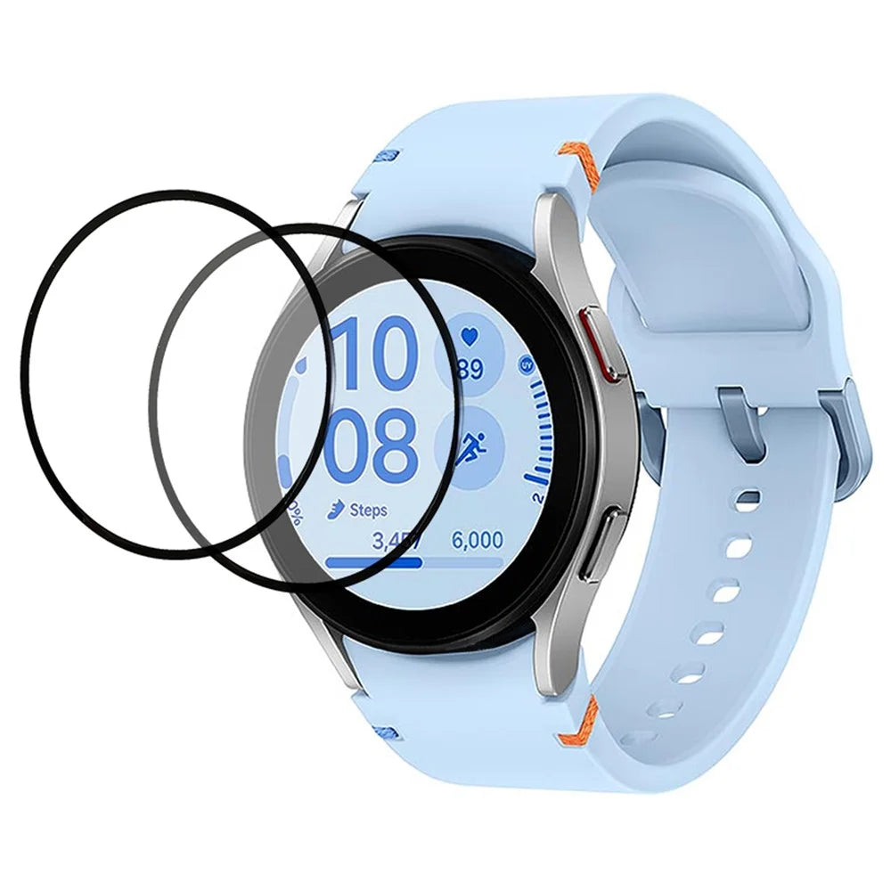 2Pcs For Samsung Galaxy Watch FE 40mm Tempered Glass Screen Protector Silk Printing Black Edge - 1