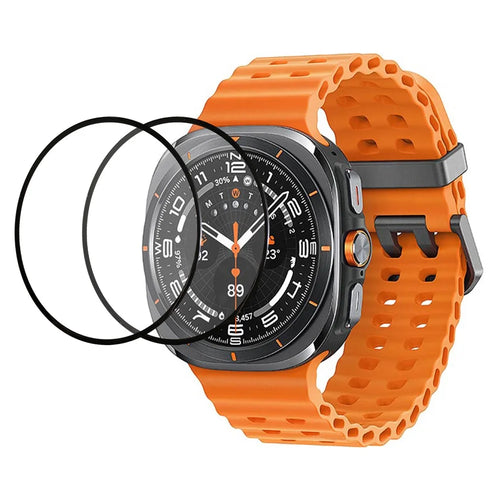 2Pcs For Samsung Galaxy Watch Ultra (2025) 47mm / Ultra 47mm HD Clear Watch Screen Protector Silk Printing Tempered Glass Film - 1