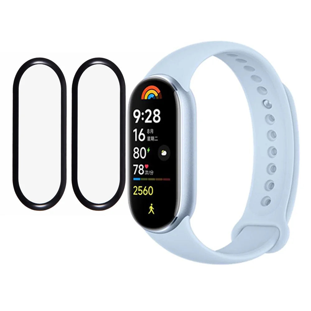 2Pcs / Pack For Xiaomi Smart Band 9 Watch Screen Protector Anti-Scratch PMMA Film (Black Edge) - 1