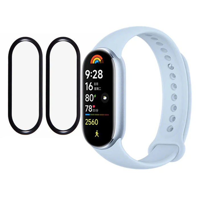 2Pcs / Pack For Xiaomi Smart Band 9 Watch Screen Protector Anti-Scratch PMMA Film (Black Edge) - 1