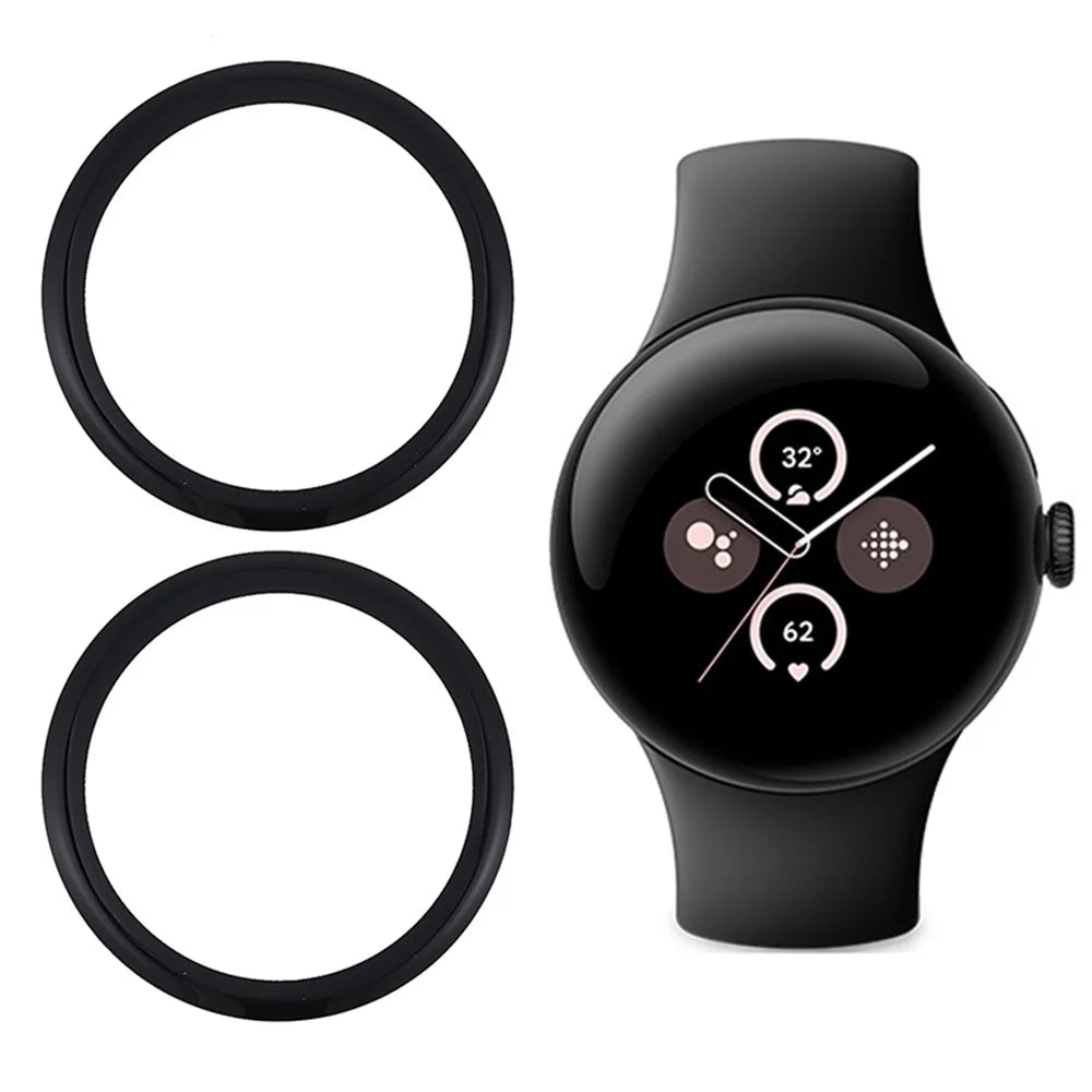 2Pcs / Pack For Google Pixel Watch 3 XL 45mm PMMA Watch Screen Protector Anti-Scratch (Black Edge) - 1