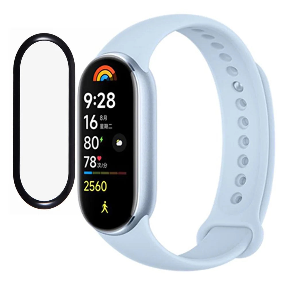 For Xiaomi Smart Band 9 Screen Protector Black Edges Soft PMMA Watch Screen Film - 1