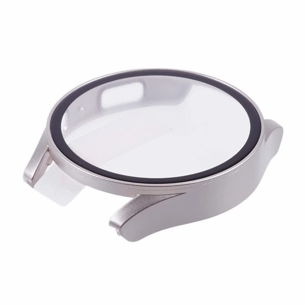 For Samsung Galaxy Watch7 44mm Watch Case Hard PC Cover with Tempered Glass Screen Film - Starlight - 5