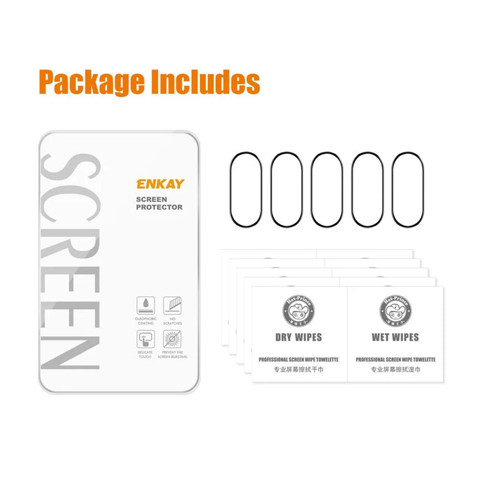 ENKAY HAT PRINCE 5Pcs For Xiaomi Smart Band 9 Screen Protector 3D Curved PC+PMMA Watch Screen Film - 7