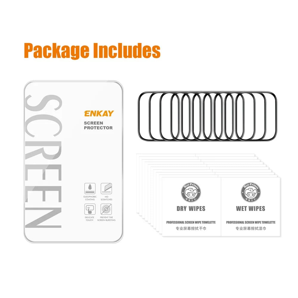ENKAY HAT PRINCE For Apple Watch Series 11 46mm / 10 46mm 10Pcs Screen Protector   3D Curved PC + PMMA Ultra Clear Film - Transparent - 7