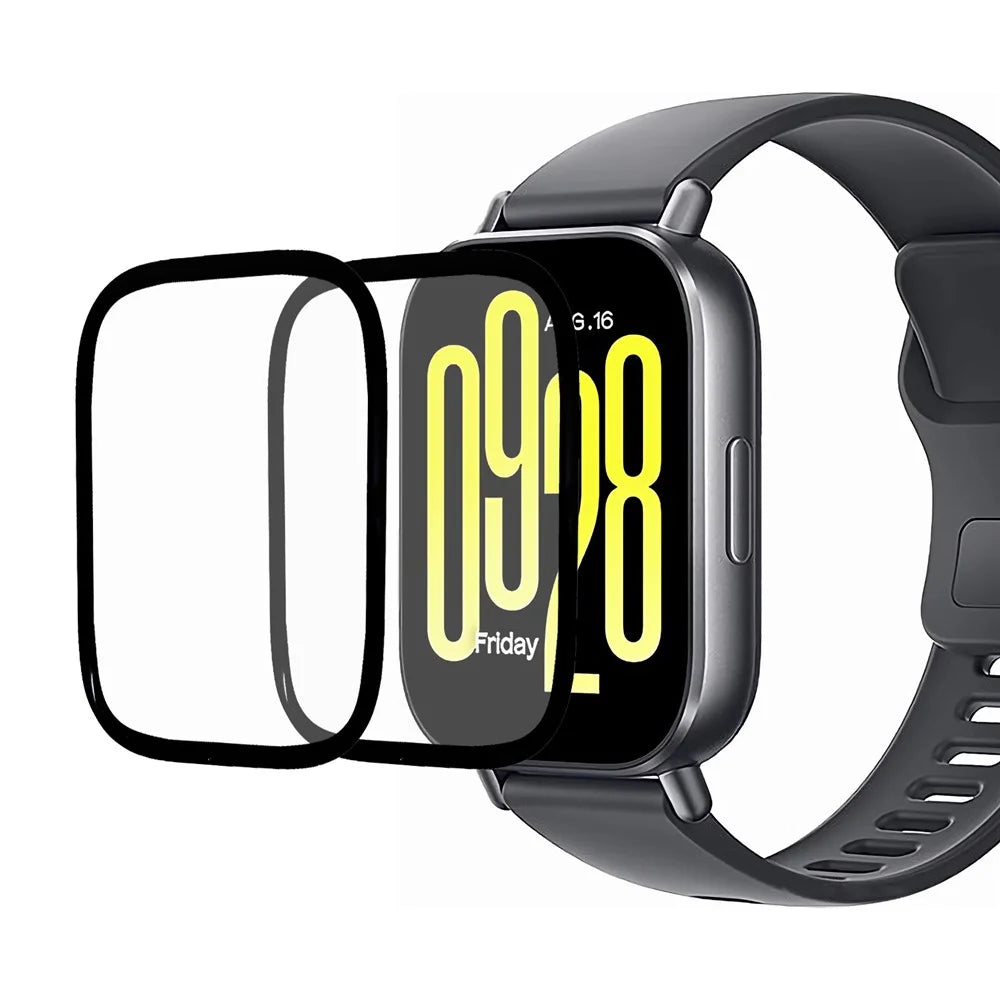 2Pcs  /  Pack For Xiaomi Redmi Watch 5 Active Watch Screen Protector HD Clear PMMA Film (Black Edge) - Black - 1