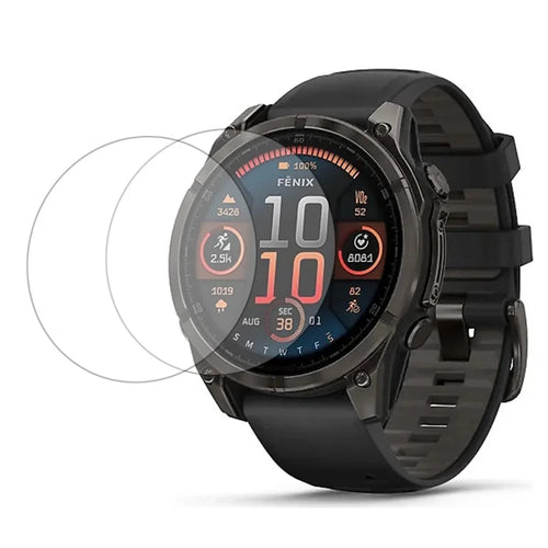 2Pcs For Garmin Fenix 8 47mm Screen Protector Tempered Glass 2.5D HD Watch Screen Film - 1