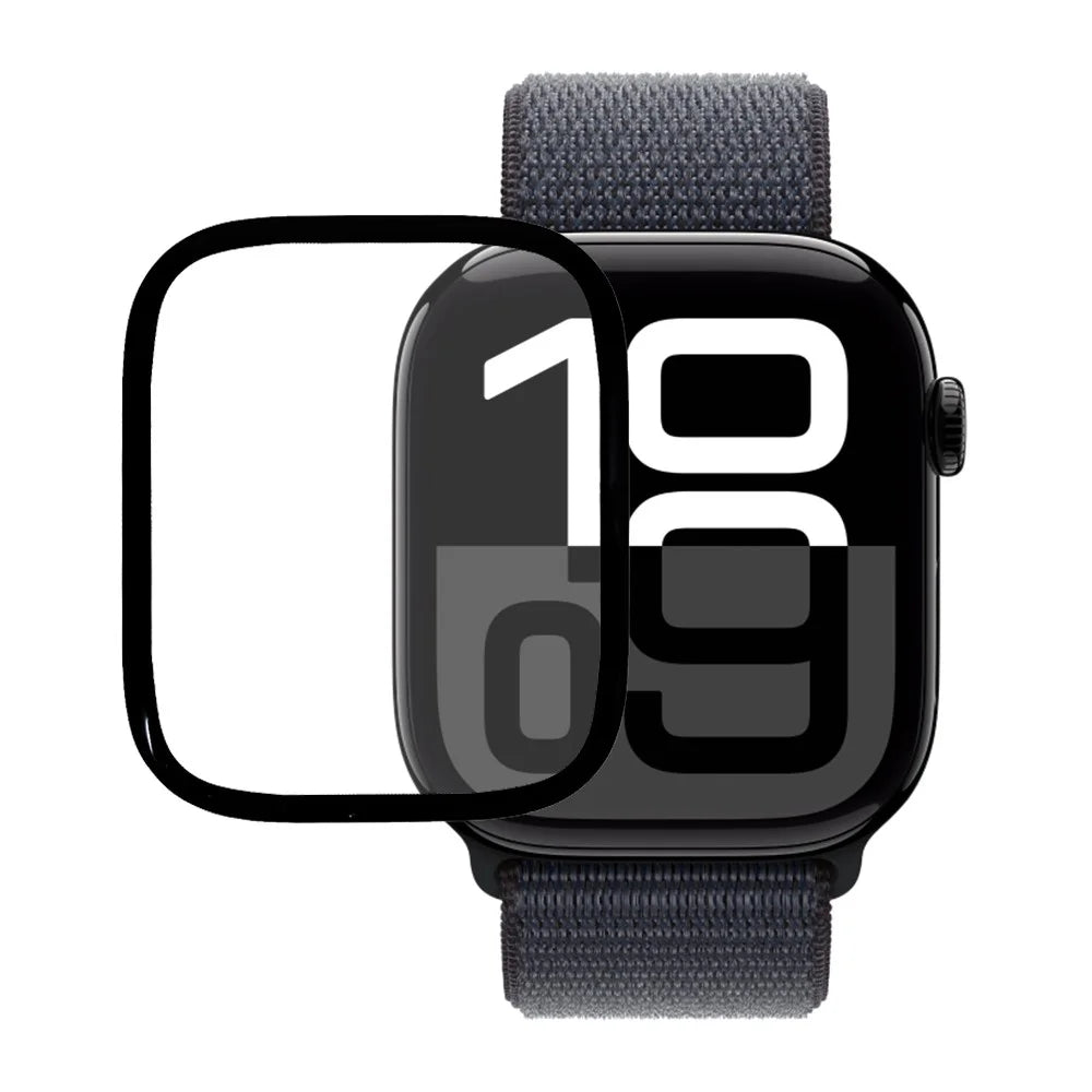 For Apple Watch Series 11 46mm / 10 46mm Full Screen Protector Black Edge Soft PMMA Smartwatch Screen Film - 1