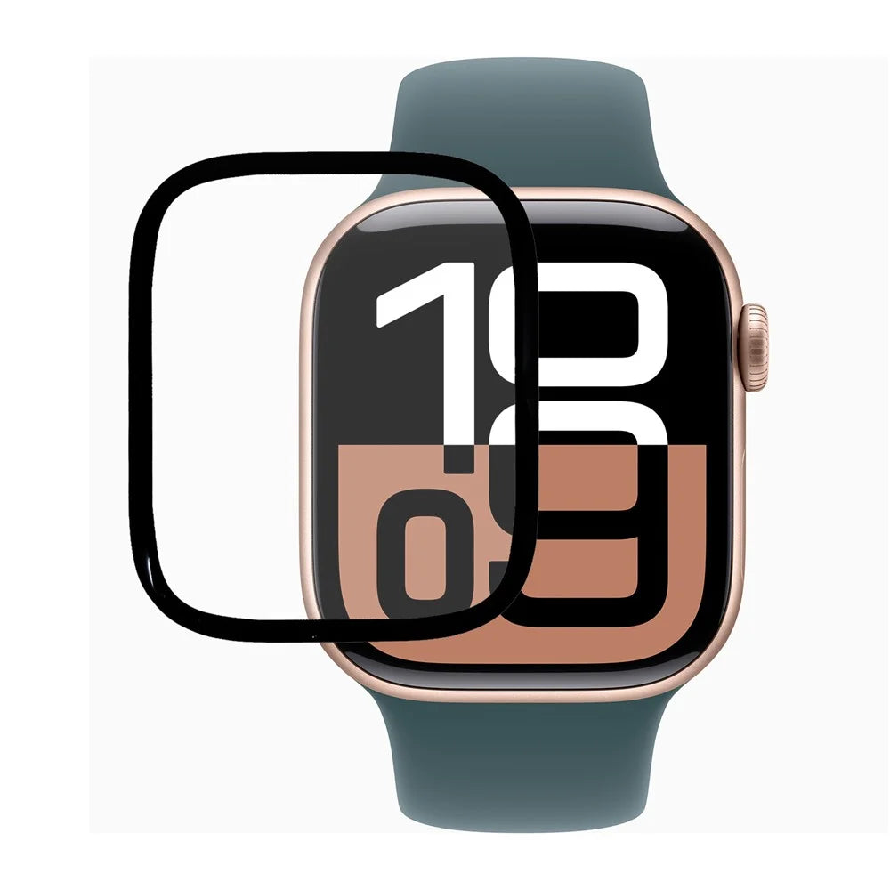 For Apple Watch Series 11 42mm / 10 42mm Full Screen Protector Black Edge Soft PMMA Smartwatch Screen Film - 1